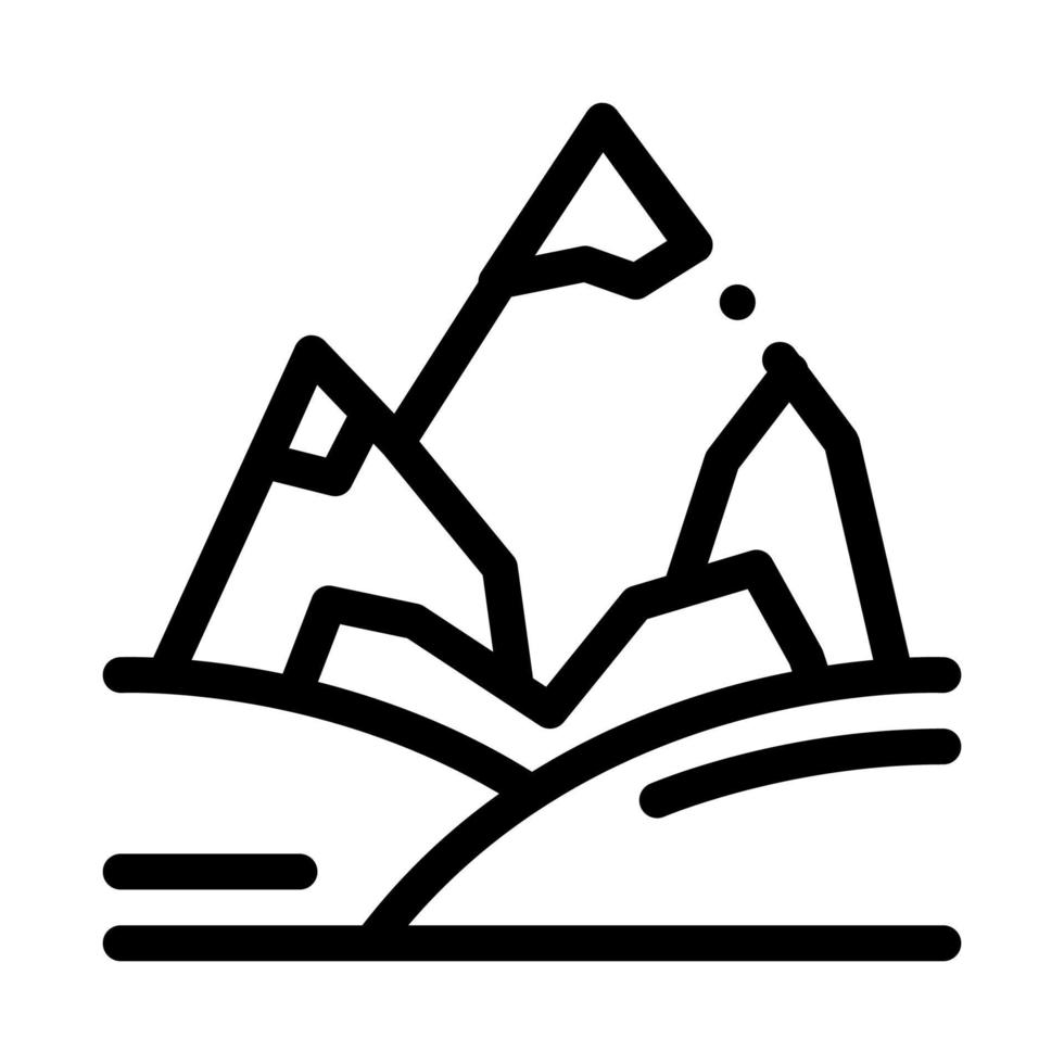 Mountains with Snow Icon Vector Outline Illustration