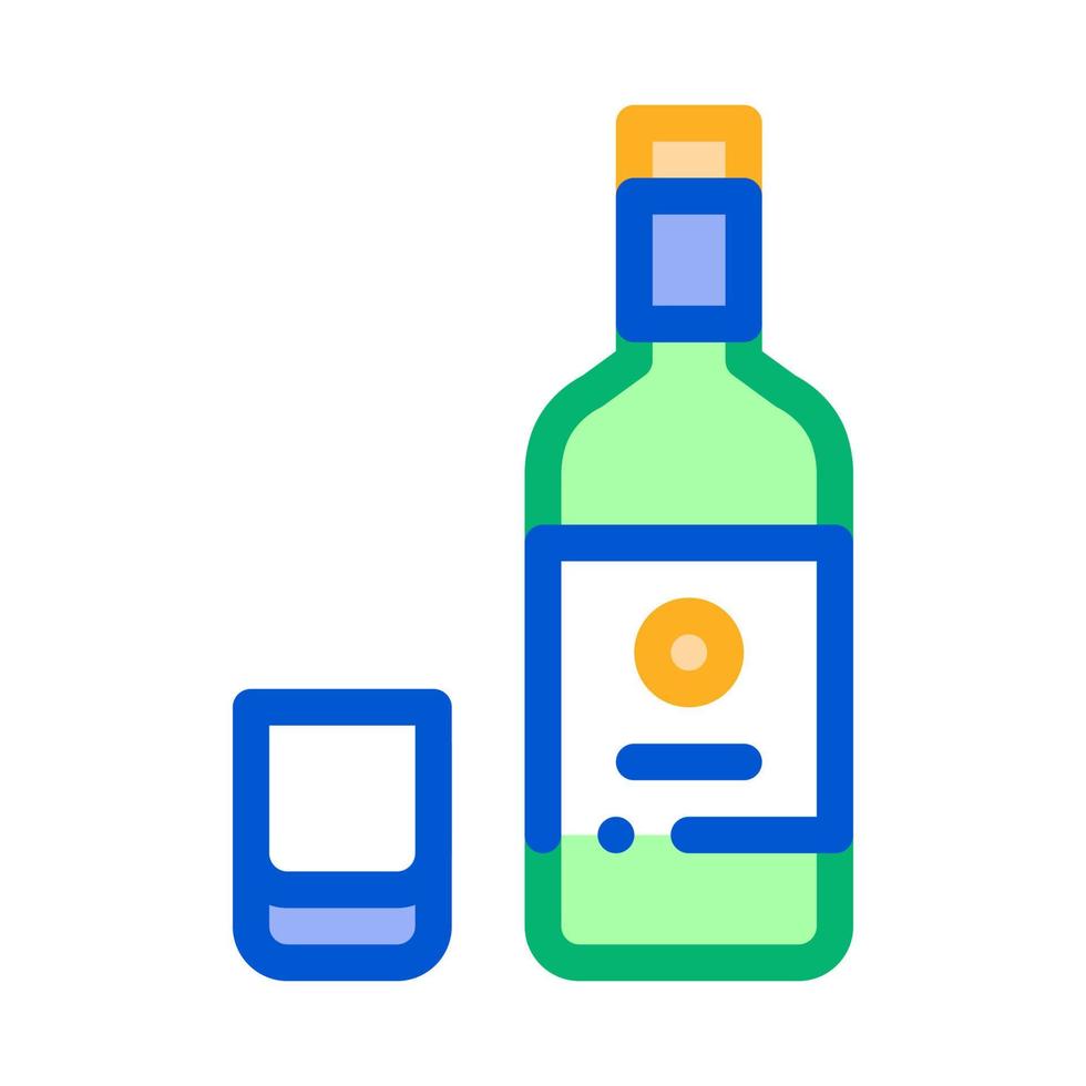 Sake Bottle Cup Icon Vector Outline Illustration