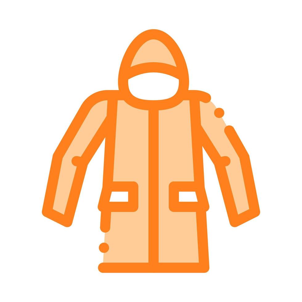 material impermeable chaqueta anorak vector línea icono