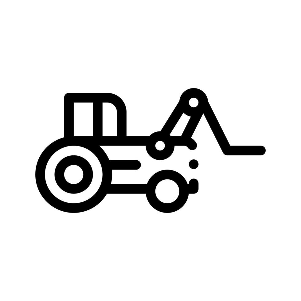 Case Loader Tractor Vehicle Vector Thin Line Icon
