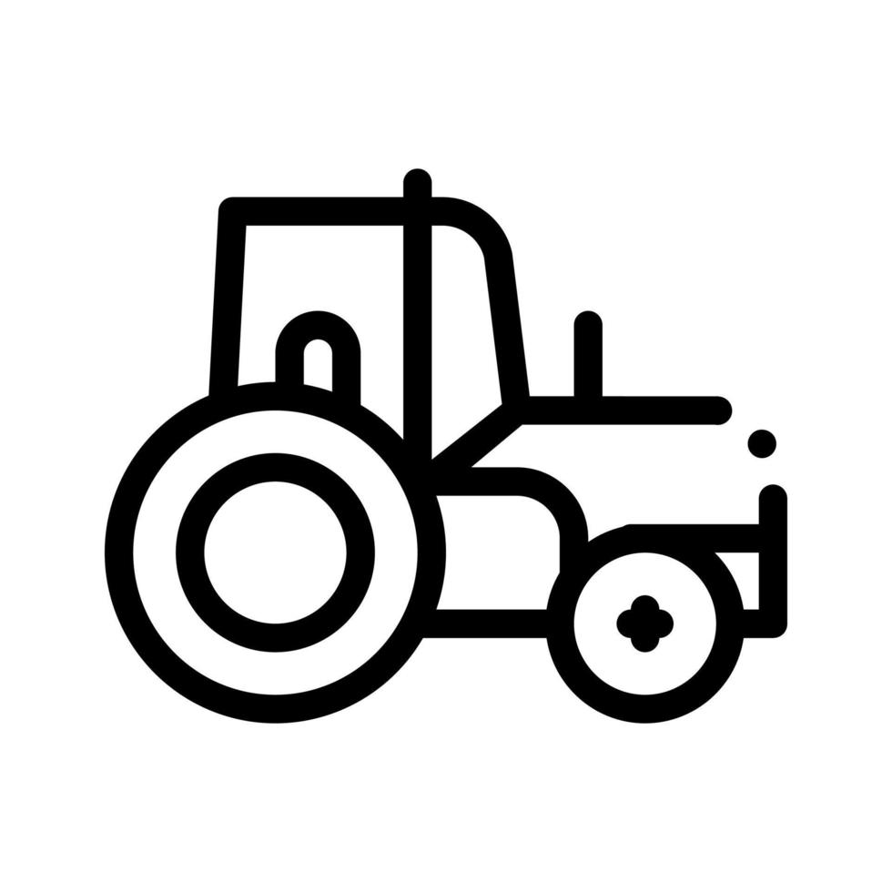 icono de línea delgada de vector de vehículo de tractor de tierras de cultivo