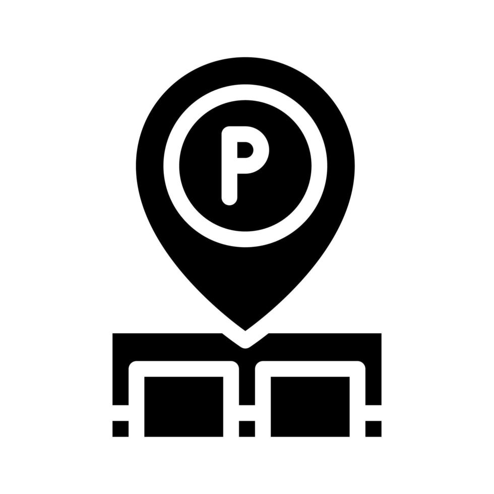 gps marca de ubicación de estacionamiento glifo icono vector ilustración