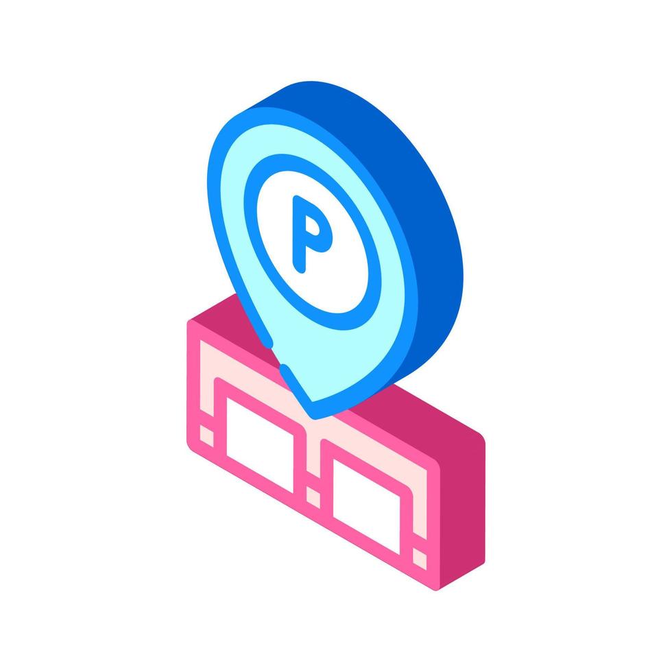 gps mark of parking location isometric icon vector illustration