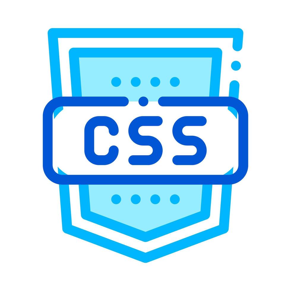 lenguaje de codificación css sistema vector icono de línea delgada