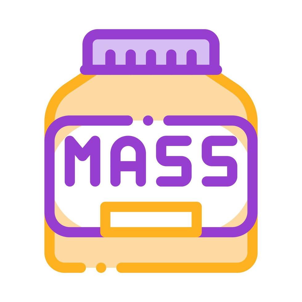 Mass Bottle Sport Nutrition Vector Thin Line Icon