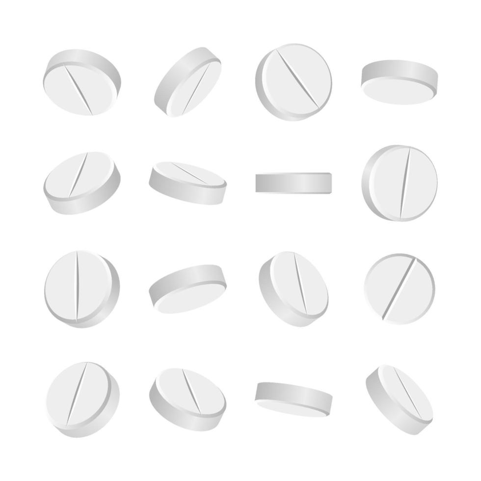 White 3D Medical Pills vector