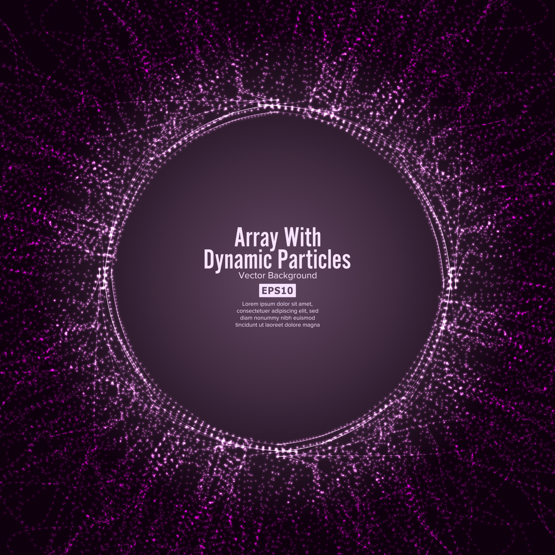 Array Vector With Dynamic Particles. Round Dots And Lines. Graphic ...