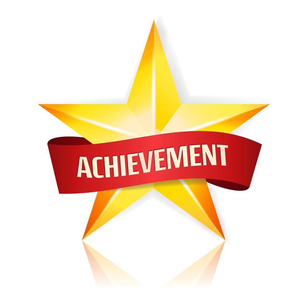 Achievement Vector Star With Red Ribbon