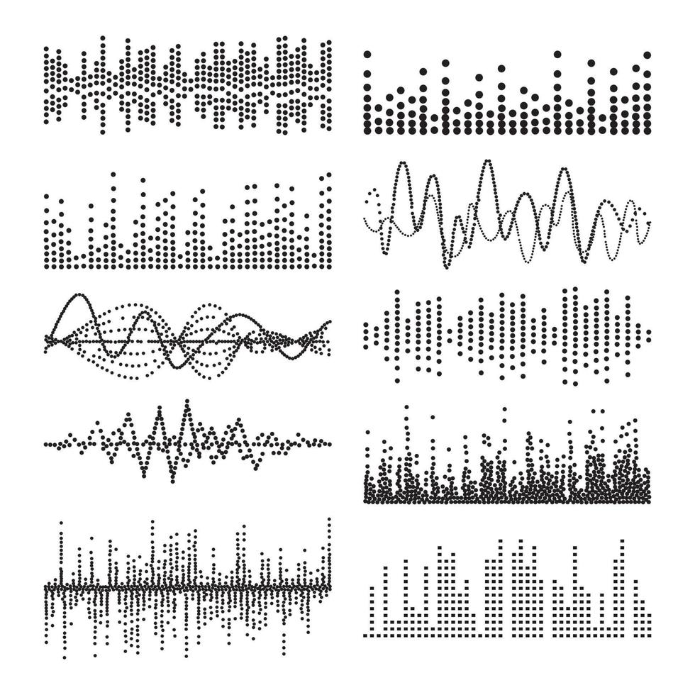 vectores de ondas sonoras. Resumen de pulso. ilustración de ecualizador de pista de frecuencia digital