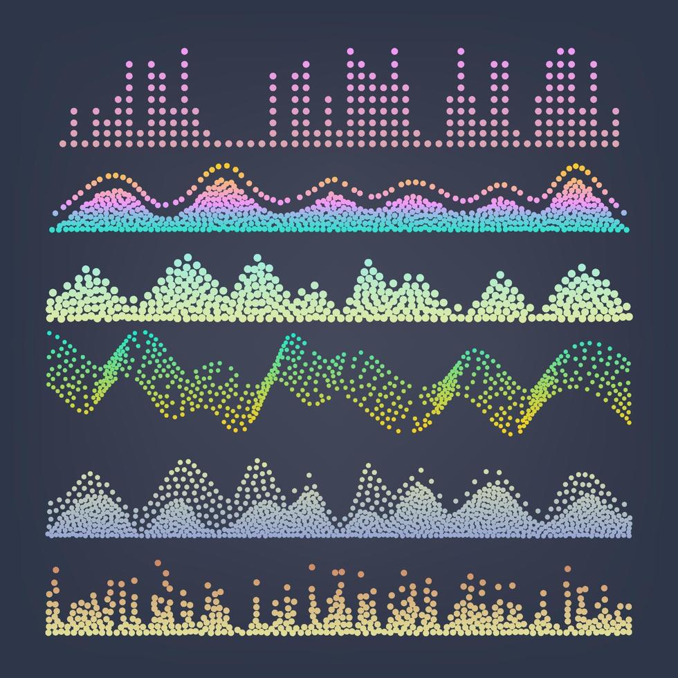 Music Sound Waves Vector. Pulse Abstract. Digital Frequency Track Equalizer Illustration vector