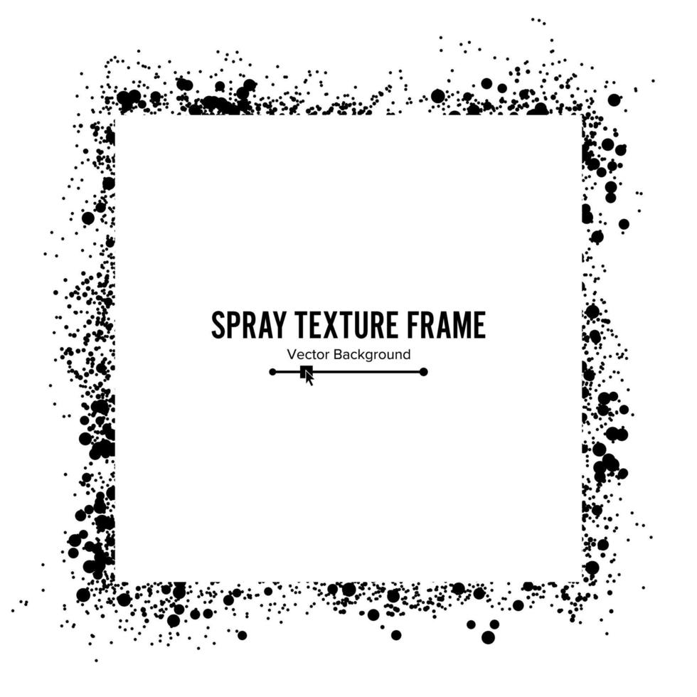 Spray Texture Frame Vector. Grunge Frame For Banner Isolated On White Background vector