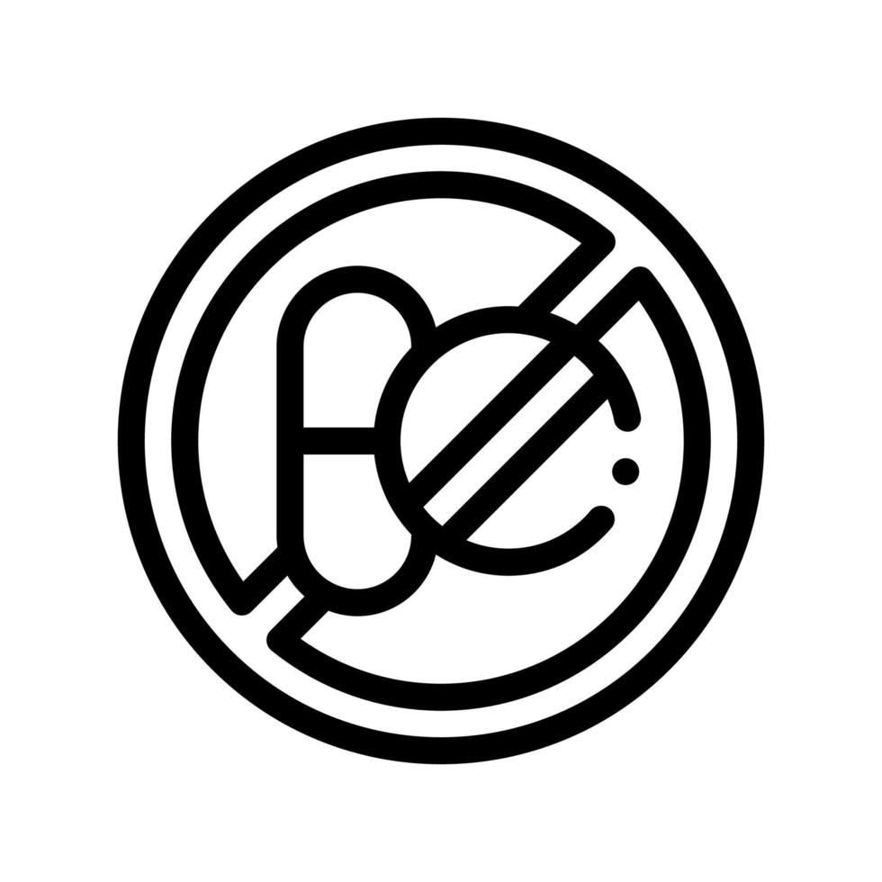 Allergen Free Sign Medicine Vector Thin Line Icon