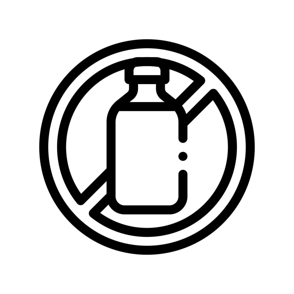 Allergen Free Sign Lactose Vector Thin Line Icon