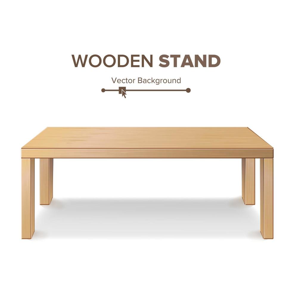 Wooden Stand, Table Vector. 3D Stand Template For Object Presentation