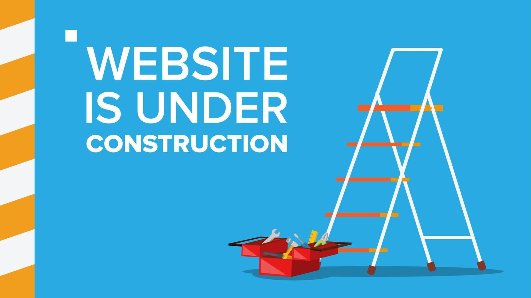 Website Under Construction Vector. Landing Page. Error Website Page. Coming Soon. Design, Development. Flat Illustration vector