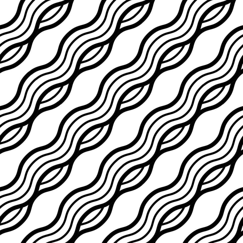 Wavy Lines Seamless Background. Modern Geometric Background. Vector Seamless Texture. Repeating Pattern With Wavy Lines Arranged Diagonally.