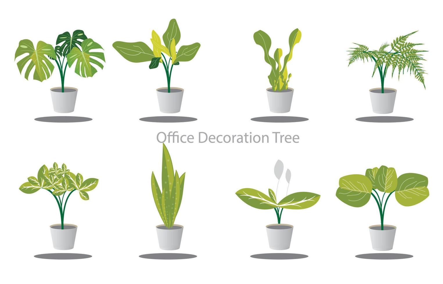 colección de hermosas plantas ornamentales en formato vectorial. vector
