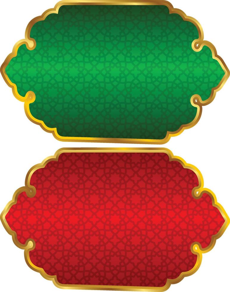 conjunto de marco de título de banner islámico árabe dorado de lujo png fondo transparente cuadro de texto dorado imágenes de diseño vectorial vector