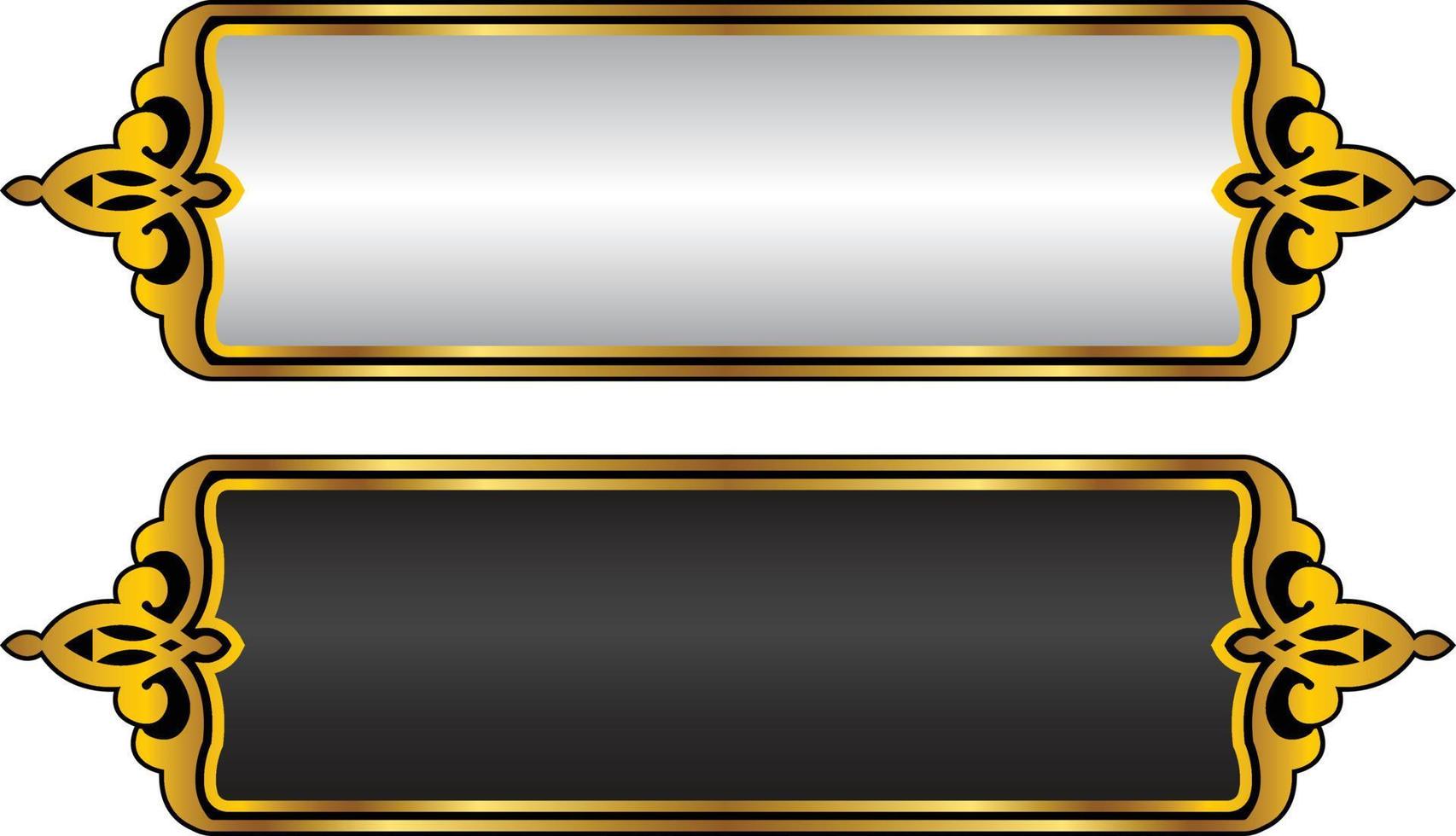 conjunto de marco de título de banner islámico árabe dorado de lujo png fondo transparente cuadro de texto dorado imágenes de diseño vectorial vector