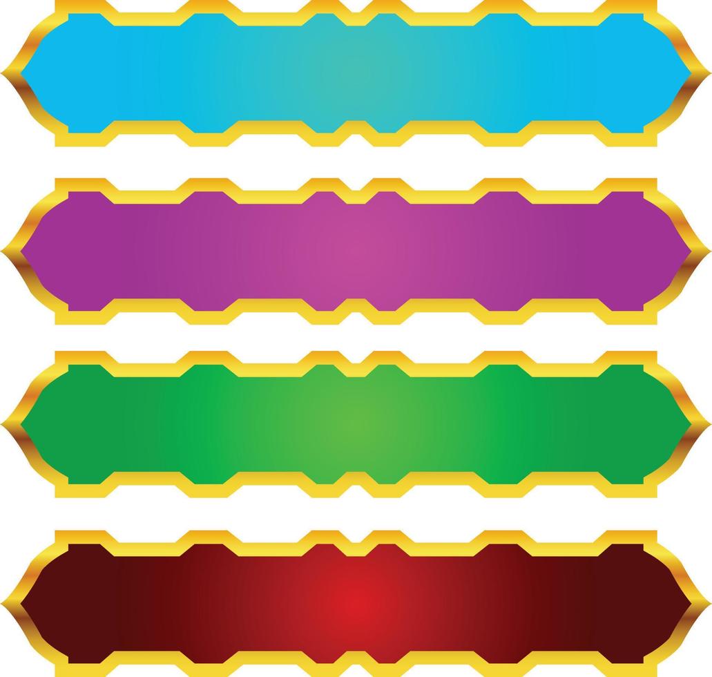 conjunto de marco de título de banner islámico árabe dorado de lujo png fondo transparente cuadro de texto dorado imágenes de diseño vectorial vector