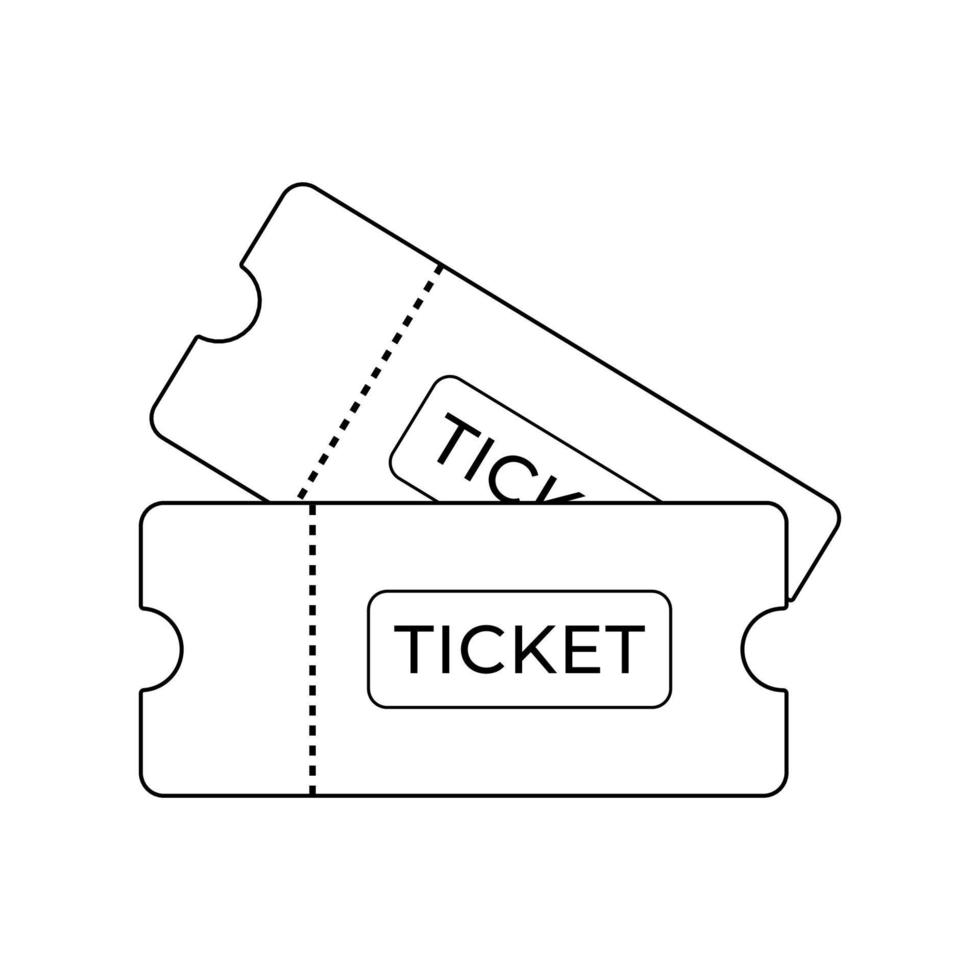 Ticket line art vector