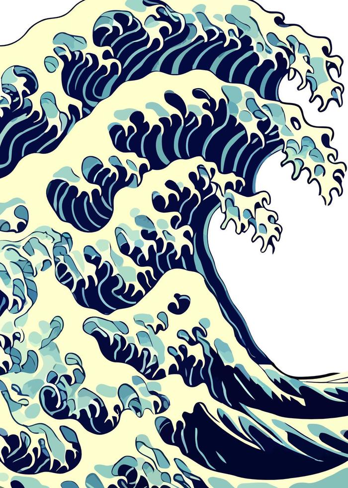 Huge Japanese Splashing Wave vector