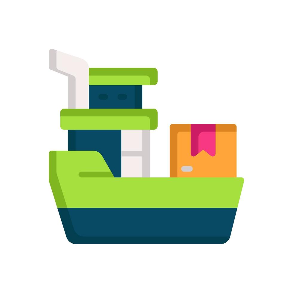 icono de barco de carga para su sitio web, móvil, presentación y diseño de logotipo. vector