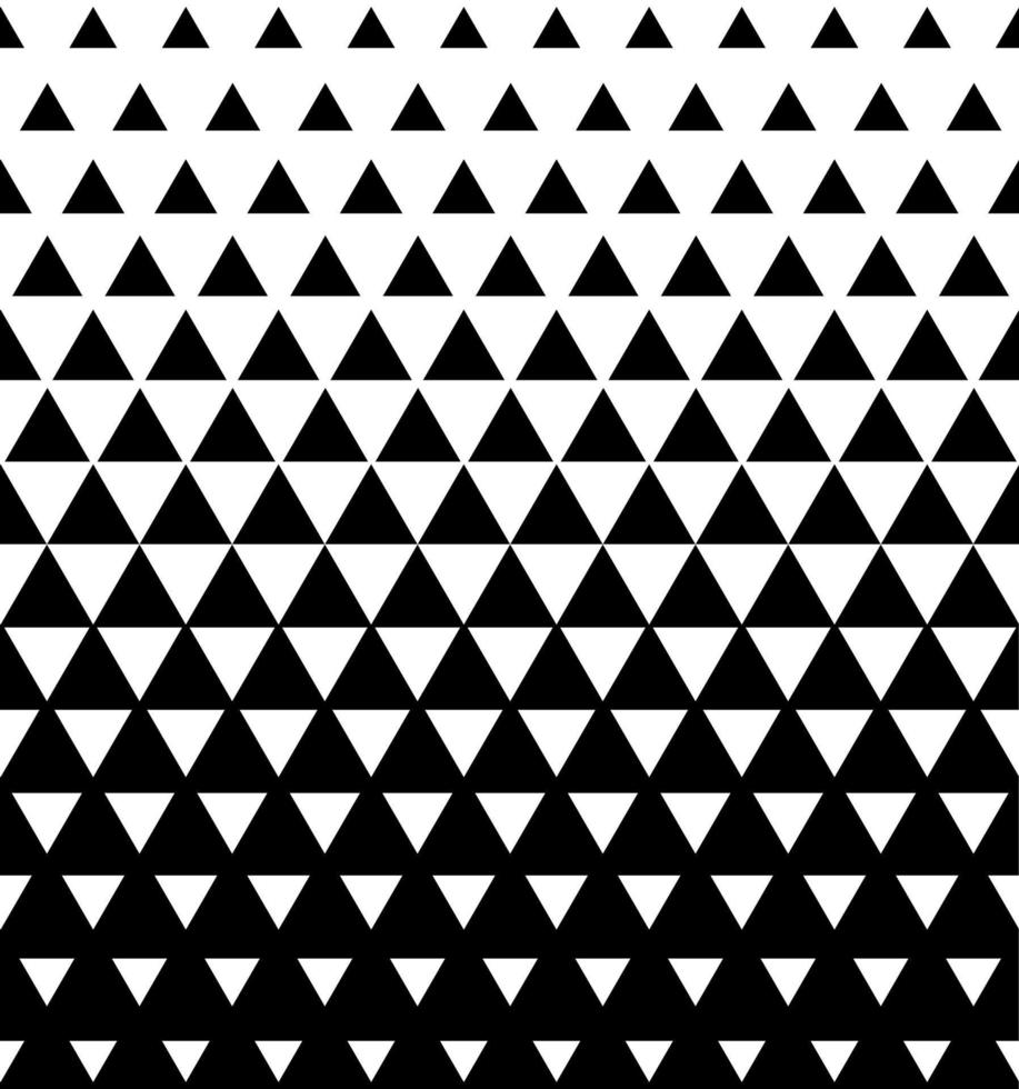 Halftone Triangular Pattern Vector. Abstract Transition Triangular Pattern Wallpaper. Seamless Black And White Triangle Geometric Background. vector