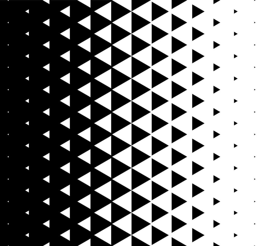 vector de patrón triangular de semitono. Fondo de diseño de patrón de triángulo geométrico monocromo abstracto