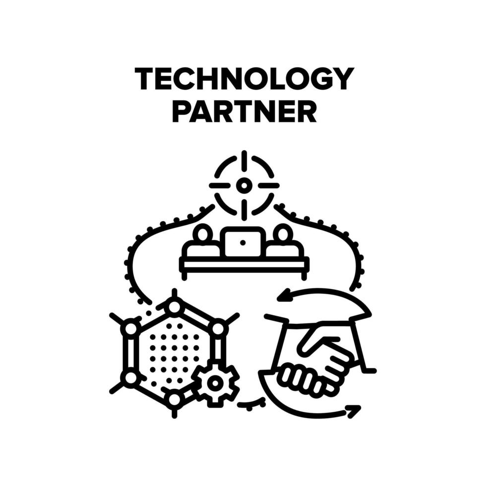 ilustración de concepto de vector de socio de tecnología