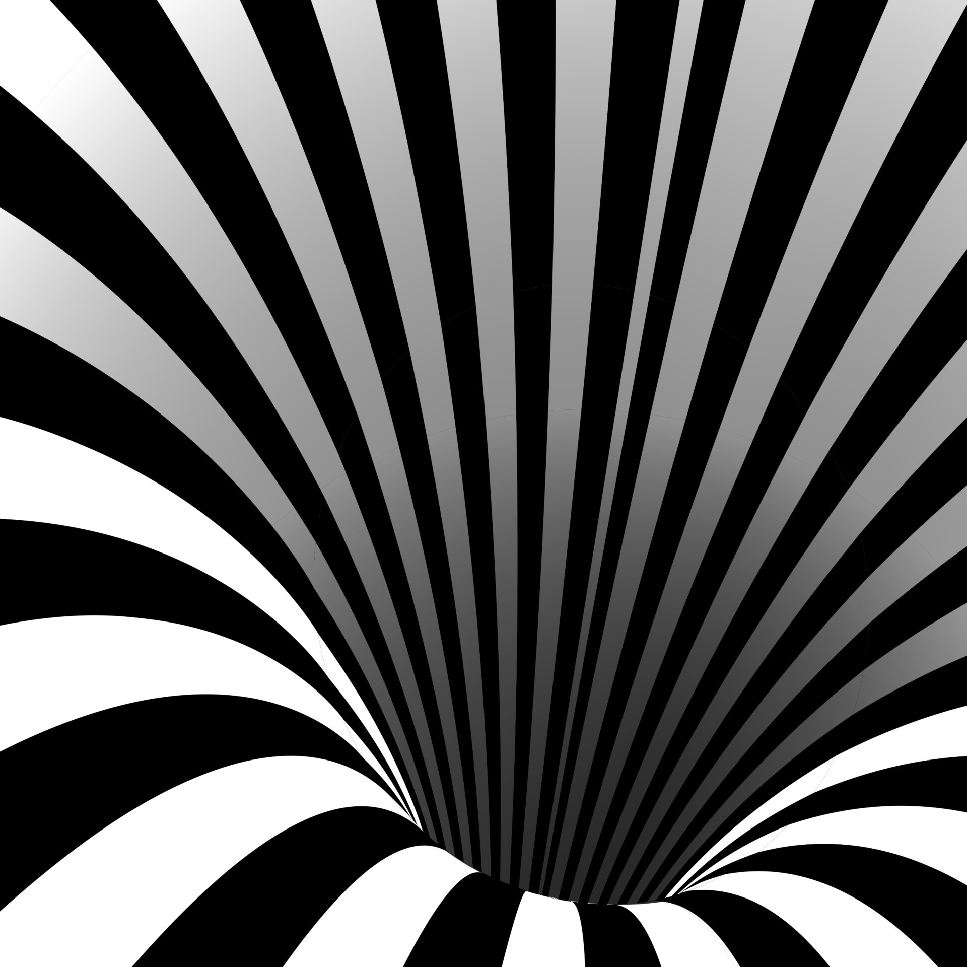 Spiral motion illusion. Black round helix shape