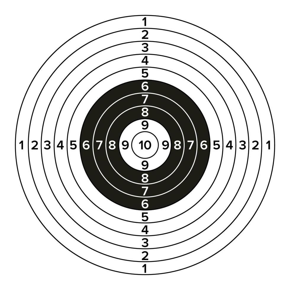 Target Gun Vector. Classic Paper Shooting Target Illustration. For Sport, Hunters, Military, Police, Illustration vector