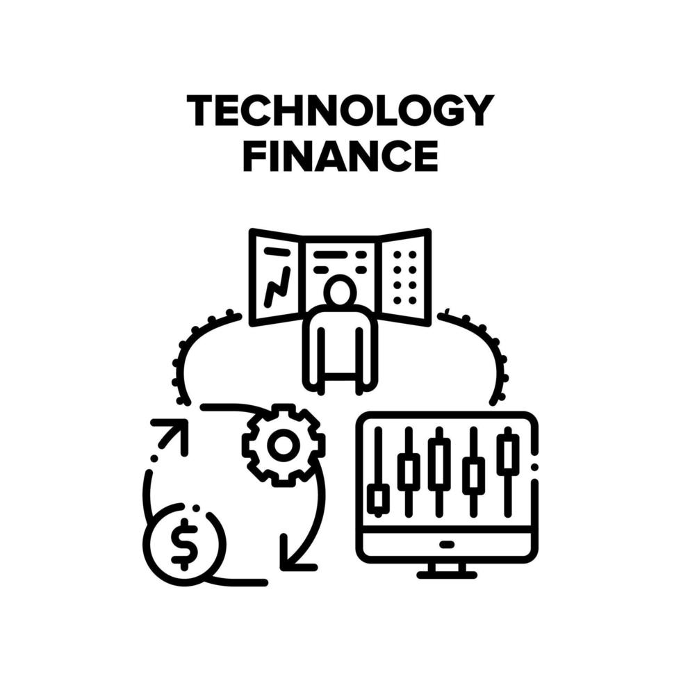 Ilustración de concepto de vector de finanzas de tecnología