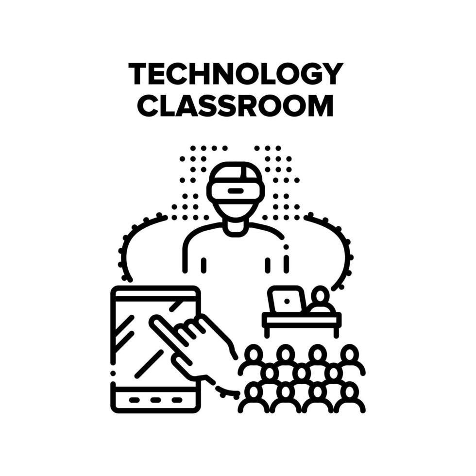 Ilustración de concepto de vector de aula de tecnología
