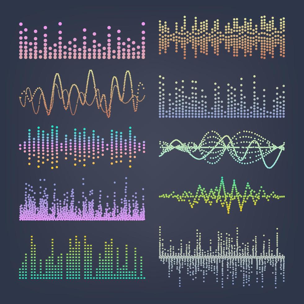 Music Sound Waves Vector. Classic Sound Wave From Equalizer. Audio Technology, Musical Pulse. Illustration vector