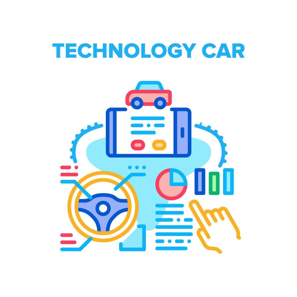 Technology Car Vector Concept Color Illustration