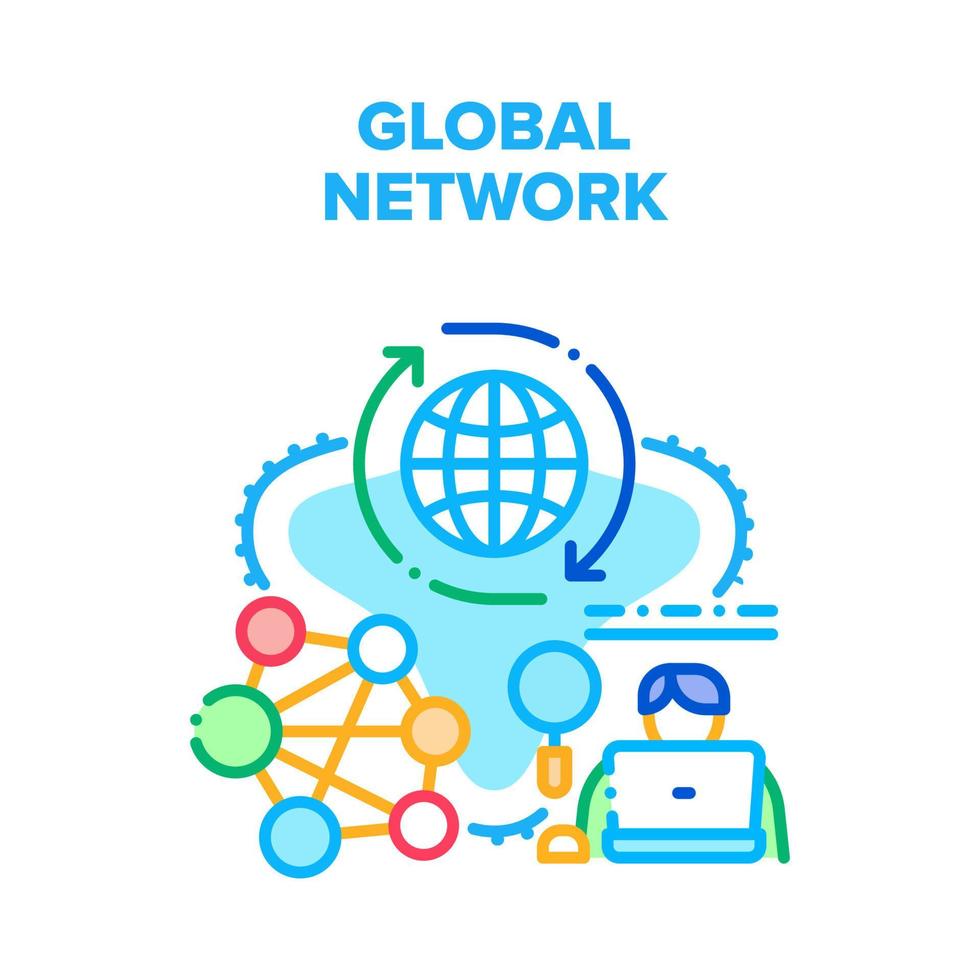 Global Network Vector Concept Color Illustration