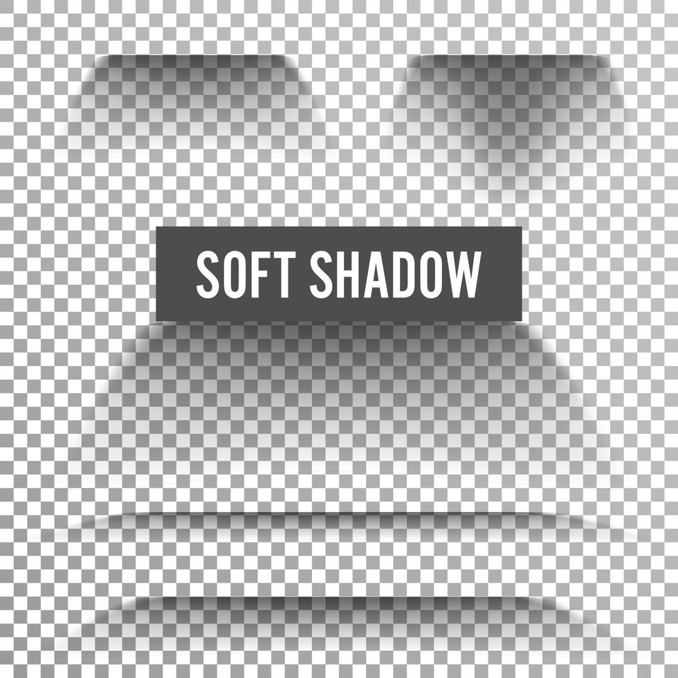 Transparent Soft Shadow Vector. Transparent And Gradient Effect With Soft Edge Isolated On Check Background. vector