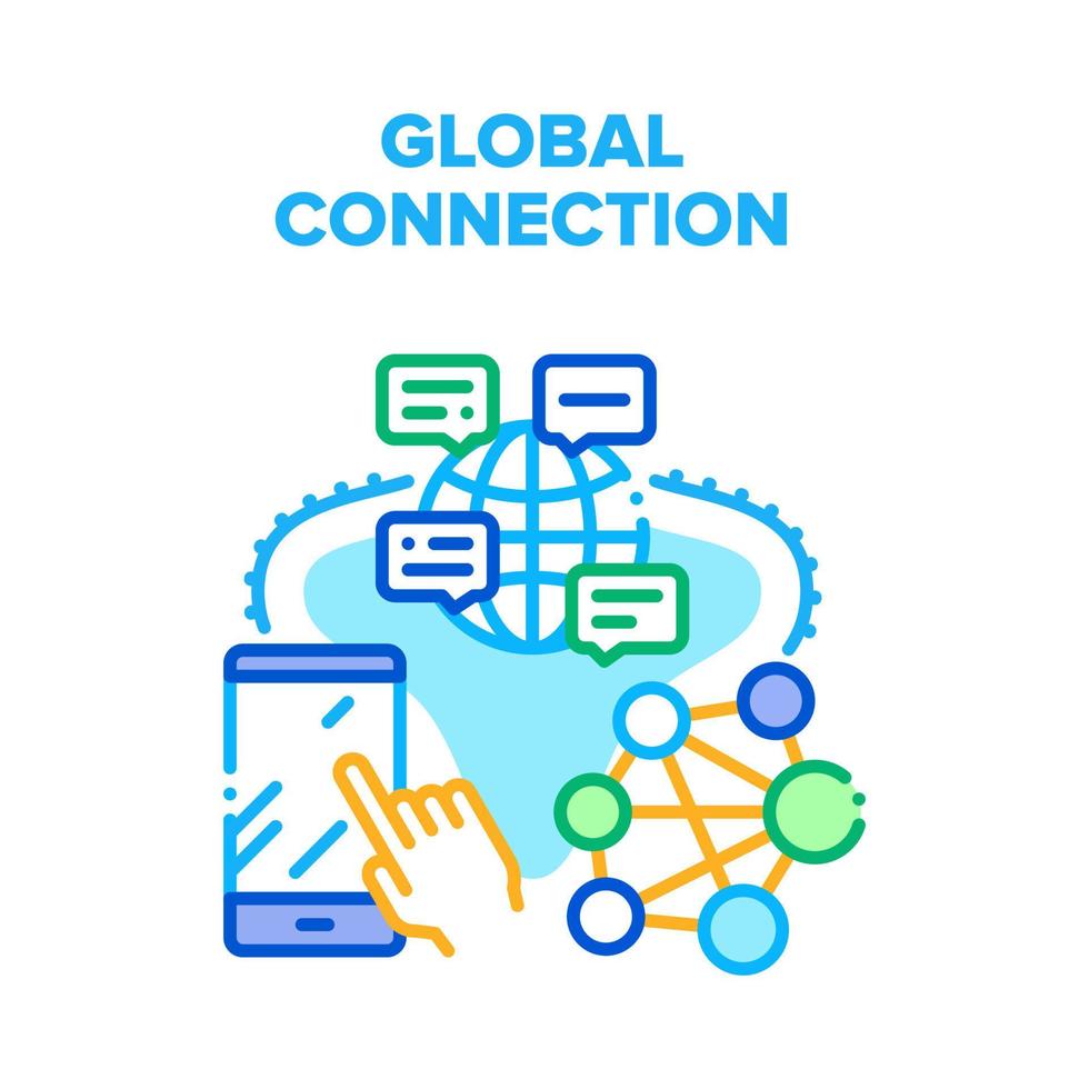 Global Connection Internet Vector Concept Color