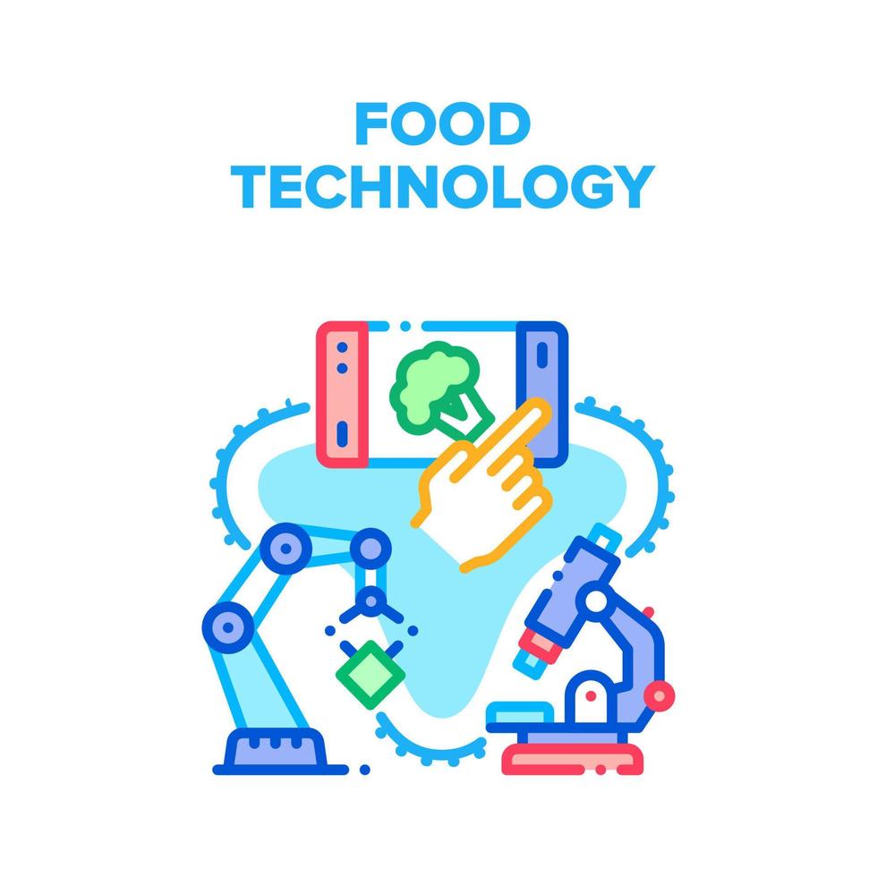 ilustración de color de concepto de vector de tecnología alimentaria