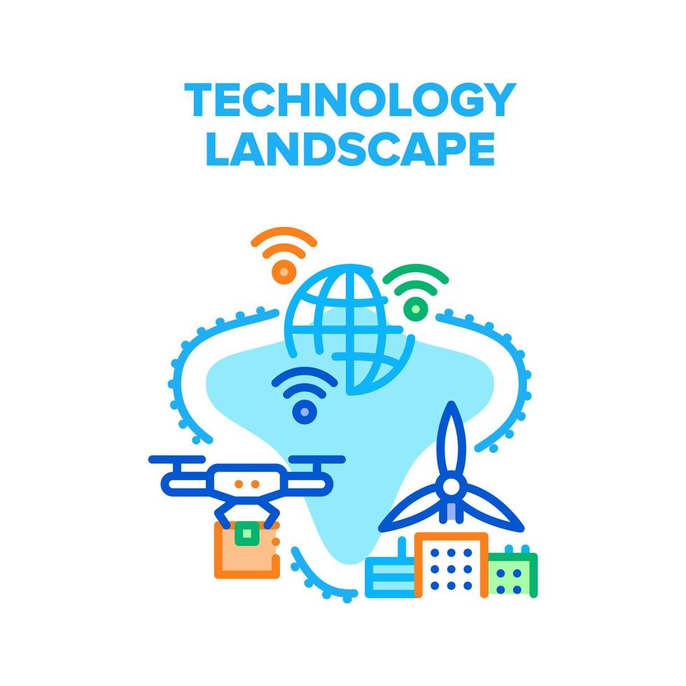 Technology Modern Landscape Vector Concept Color