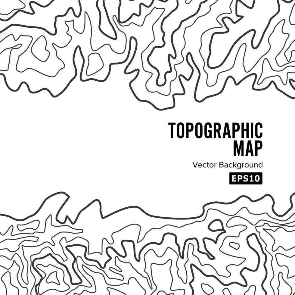 concepto de fondo del mapa topográfico. elevación contorno topo. aislado en blanco vector