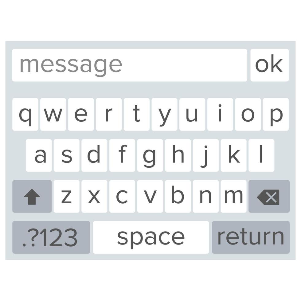 vector de teclado de teléfono inteligente. botones del alfabeto teclado móvil moderno. ilustración plana vectorial