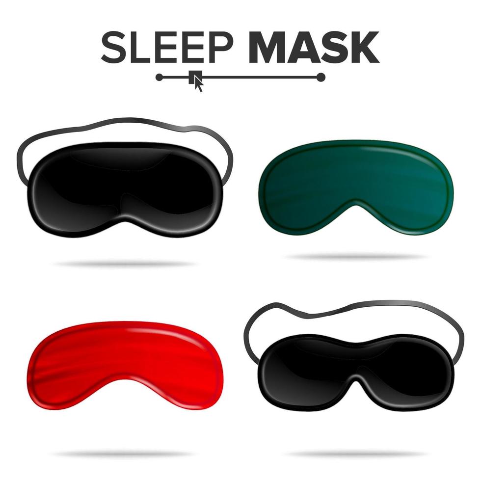 Sleep Mask Set Vector. Isolated Illustration Of Sleeping Mask Eyes. Help To Sleep Better vector