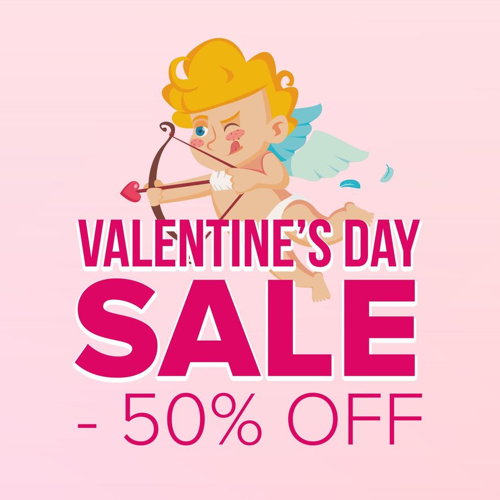 Valentine s Day Sale Banner Vector. Business Advertising Illustration. February 14 Sale Poster. Template Design For Web, Love Flyer, Valentine Card, Advertising. vector