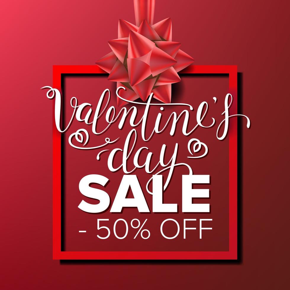 Valentine s Day Sale Banner Vector. Business Advertising Illustration. February 14 Sale Poster. Template Design For Web, Love Flyer, Valentine Card, Advertising. vector