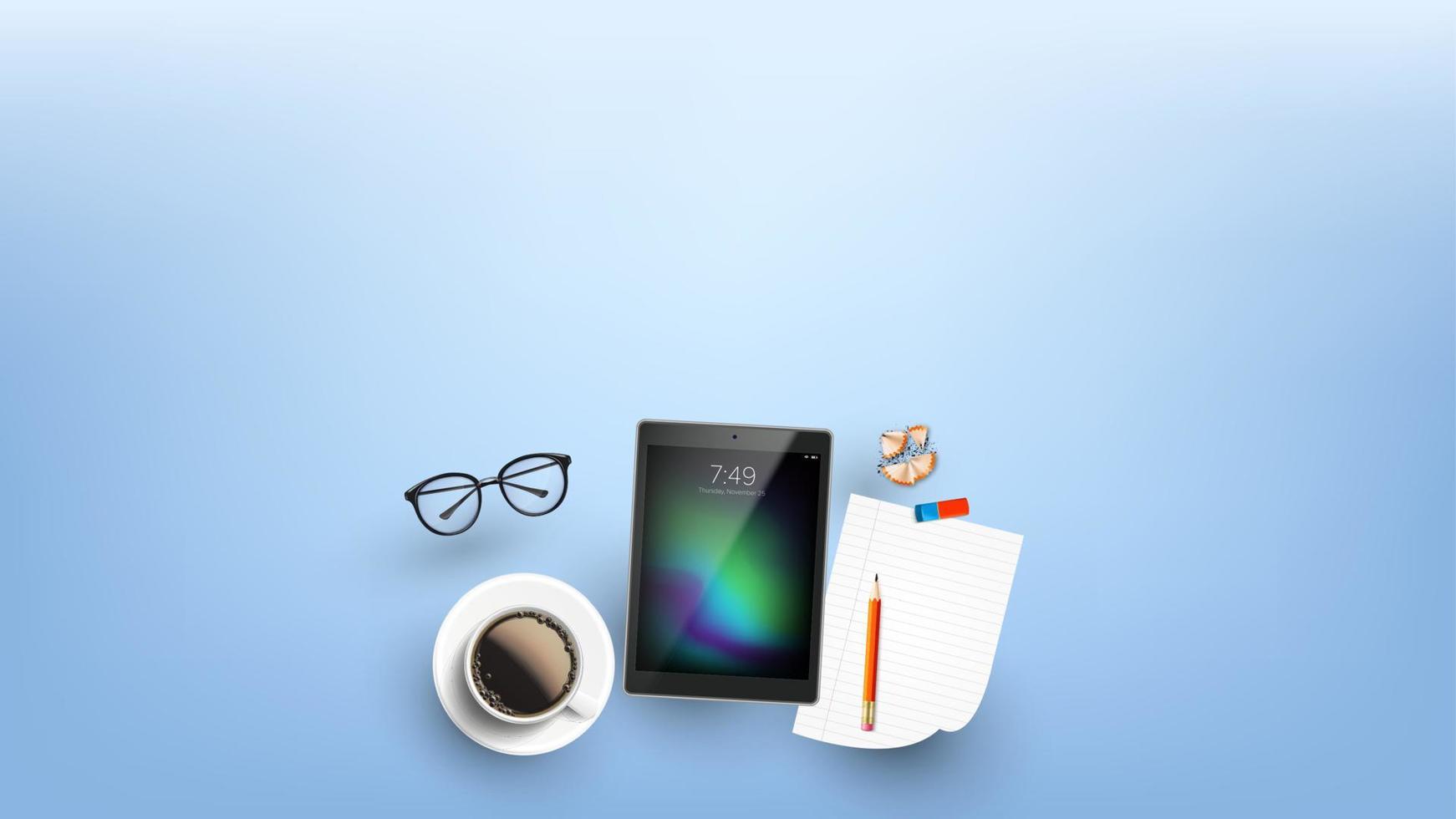 Devices For Working In Internet Flat Lay Vector