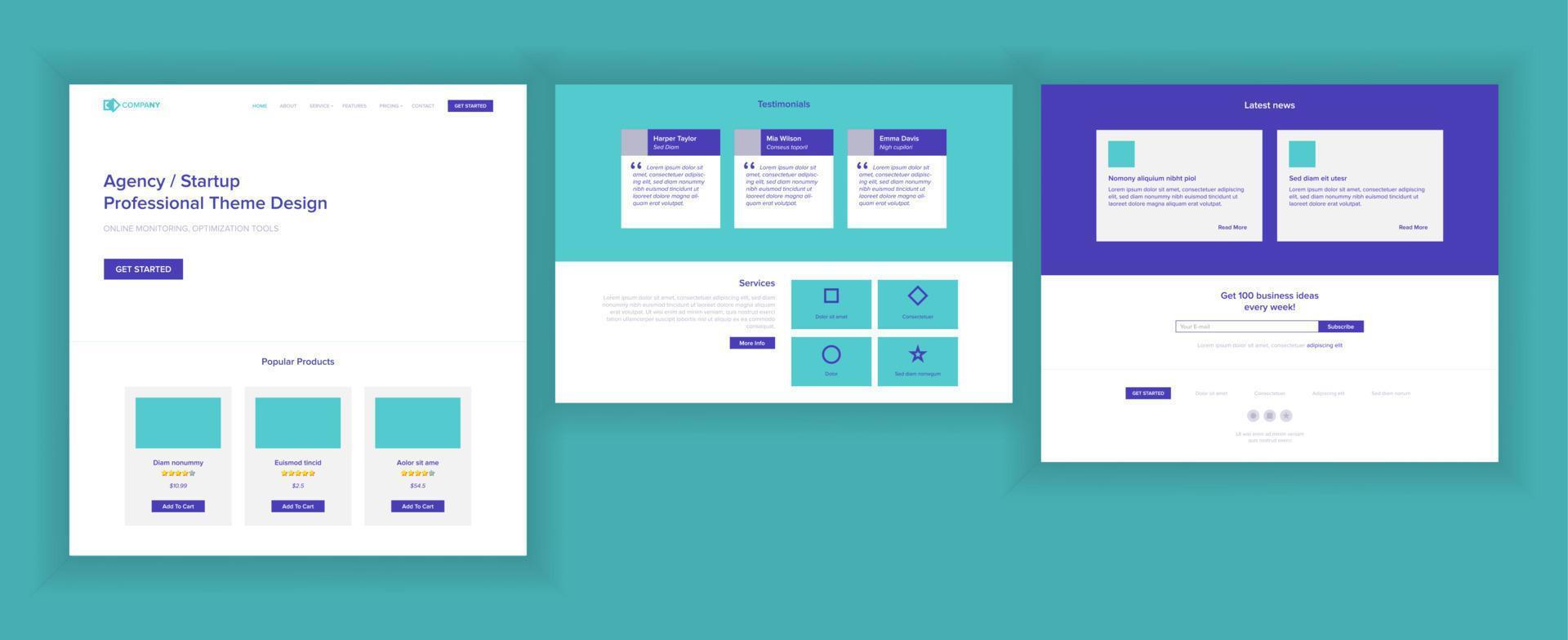 Website Template Vector. Page Business Landing. Shopping Online Web Page. People Environment. Creativity Construction. Responsive Design Interface. Brainstorming Communication. Illustration vector