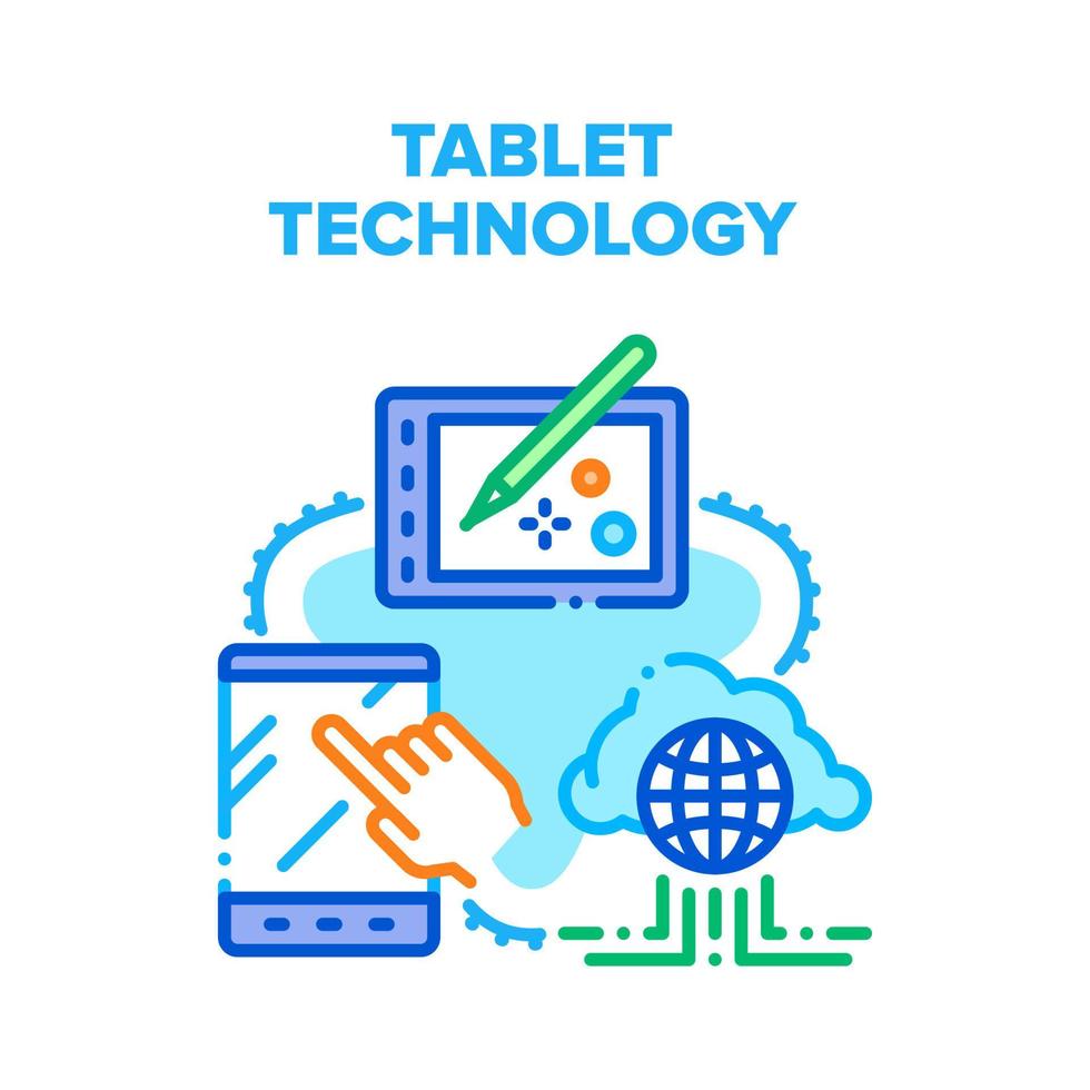 Tablet Technology Device Vector Concept Color