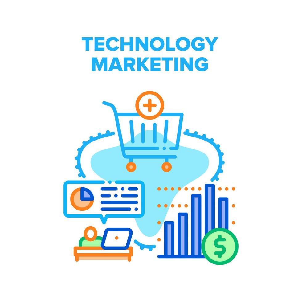 Ilustración de concepto de vector de marketing de tecnología